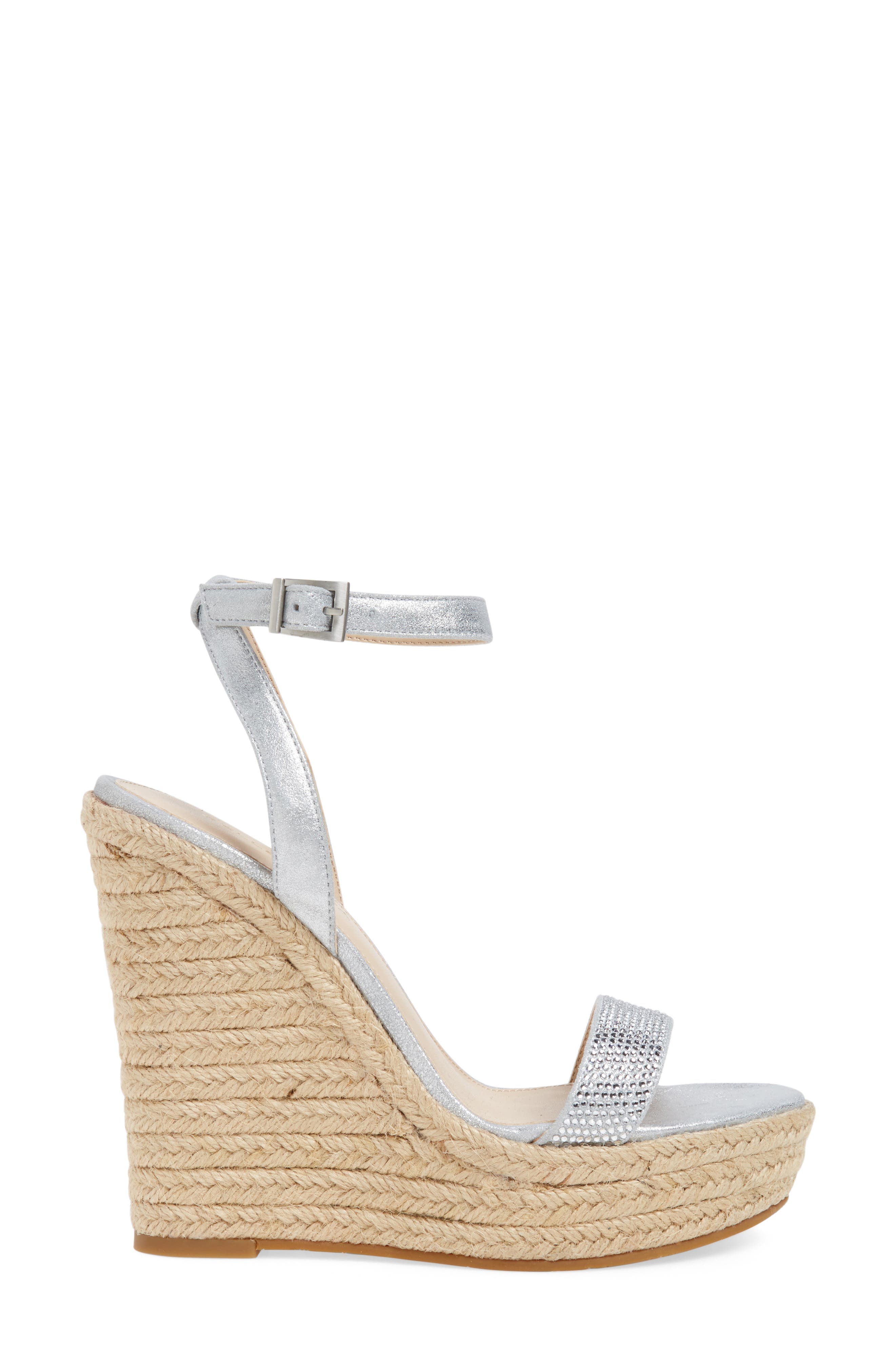 Only Embellished Platform Wedge, Alternate, color, SILVER LEATHER