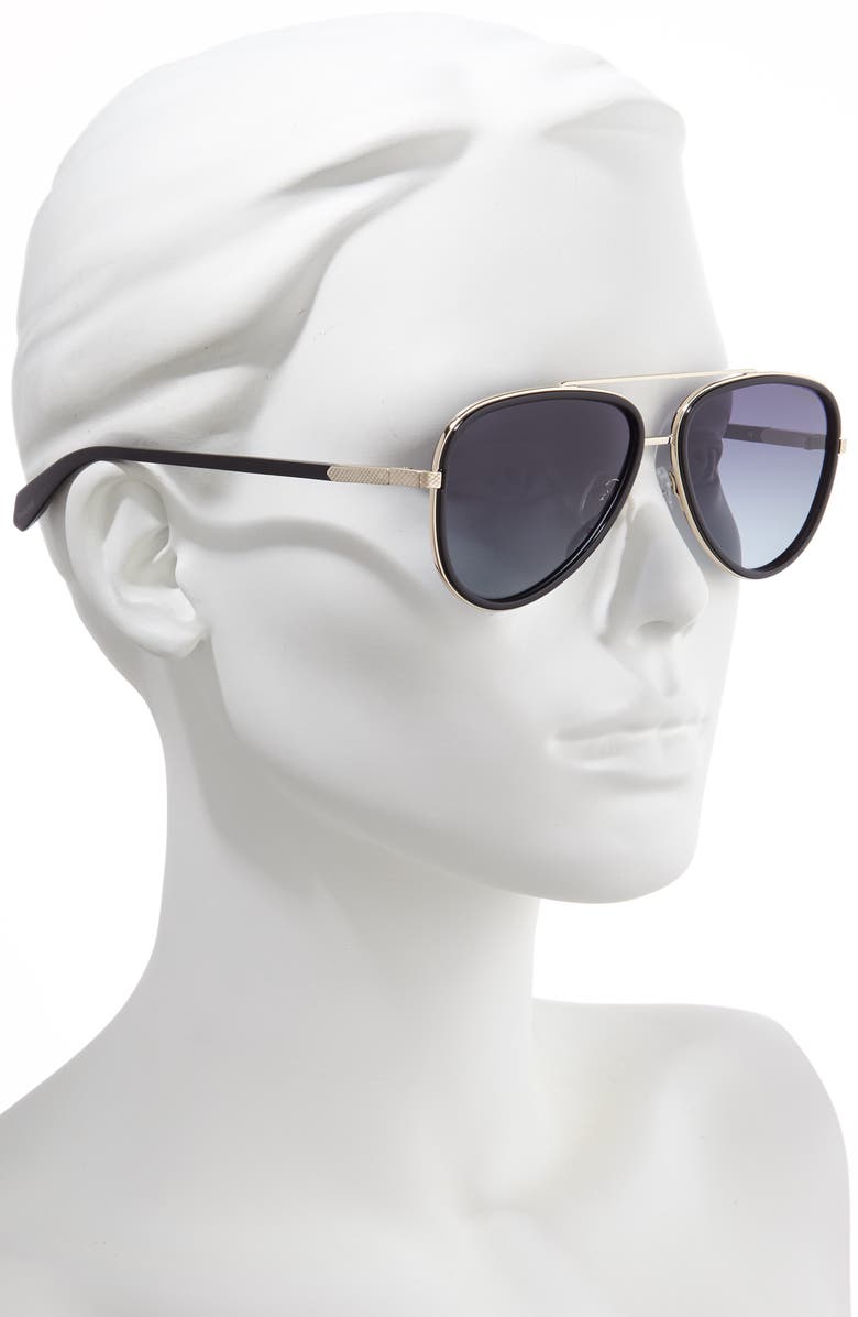 Polaroid 57mm Polarized Aviator Sunglasses, Alternate, color, 