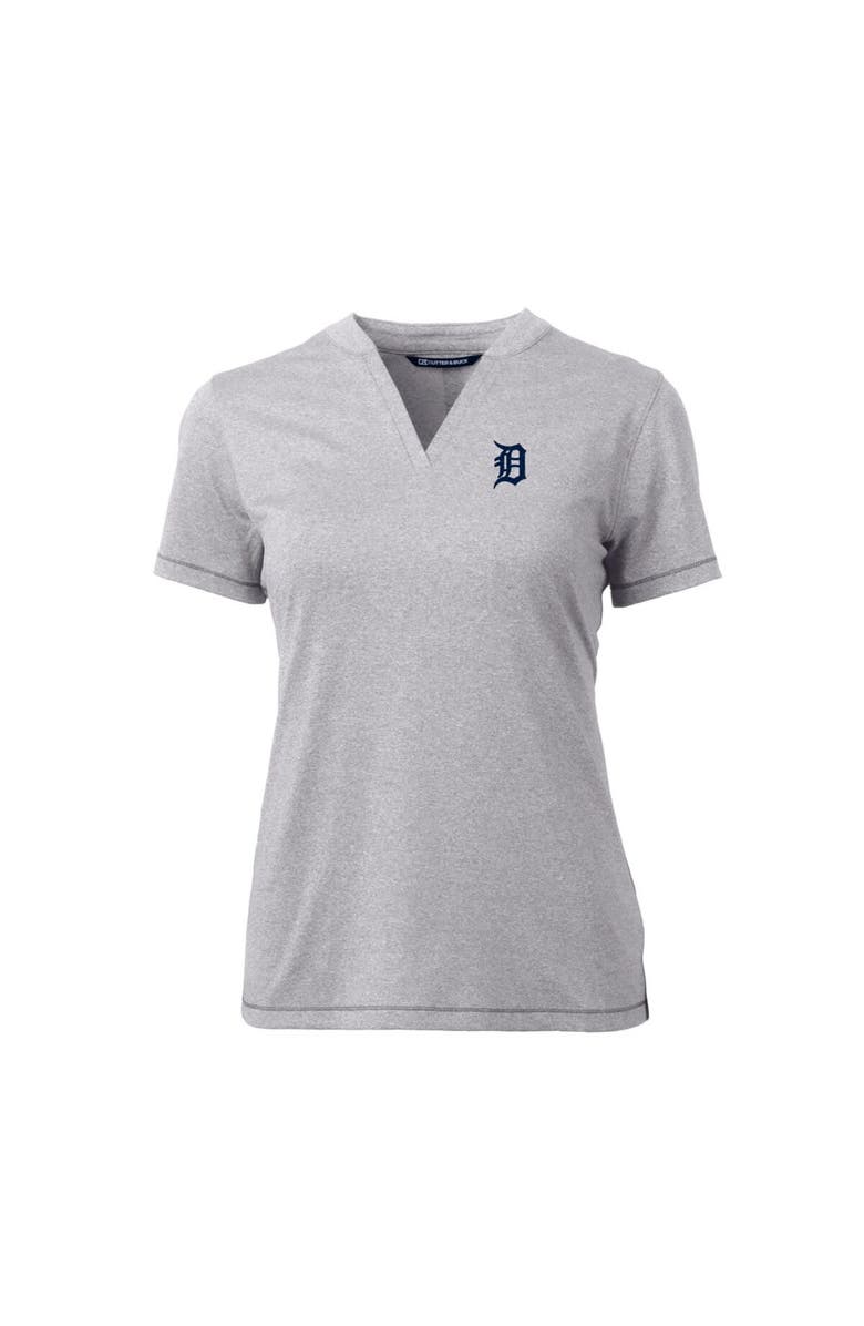 Cutter & Buck Women's Cutter & Buck Heather Gray Detroit Tigers DryTec Forge Stretch V-Neck Blade Top, Alternate, color, Heather Gray
