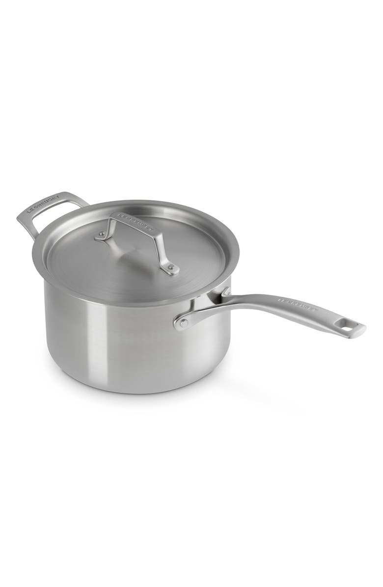 Le Creuset 4-Quart Essential Stainless Steel Saucepan, Alternate, color, Stainless Steel