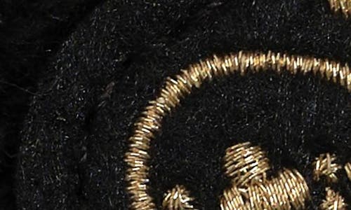 Ralph Lauren Crest-patch Cable-knit Scarf In Black