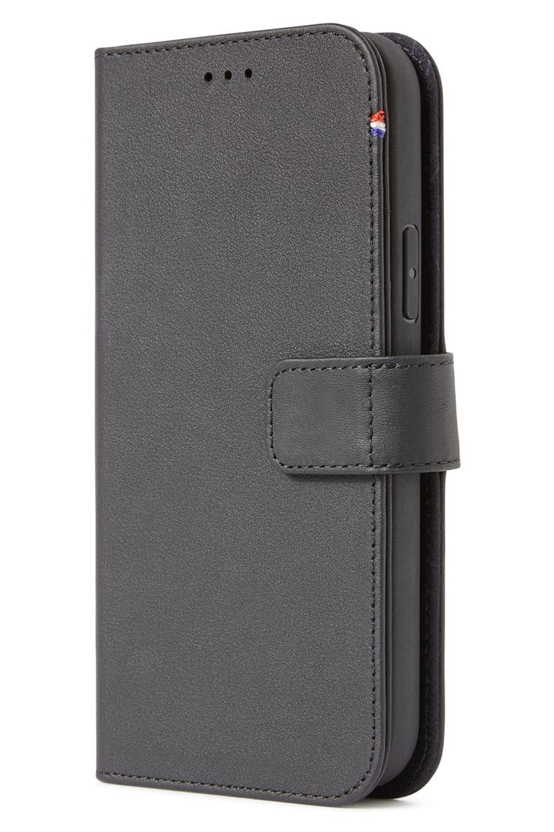 iPhone 12 Pro Max Leather Wallet with Detachable Case, Alternate, color, BLACK