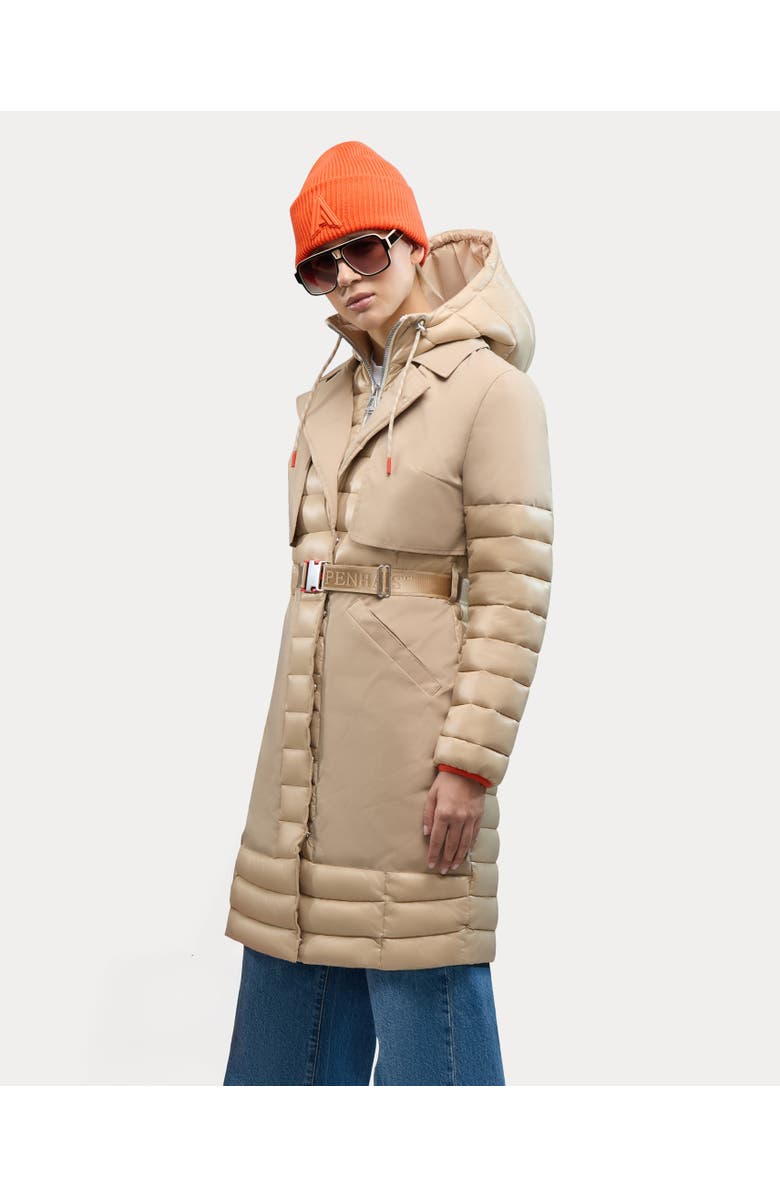 Alpenhaus Beaufort Mixed Media Insulated Trench Coat, Alternate, color, Soft Camel