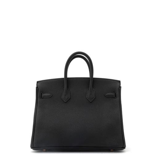 Pre-owned Hermes  Hermes Birkin Handbag Black Togo With Rose Gold Hardware 25 In Black