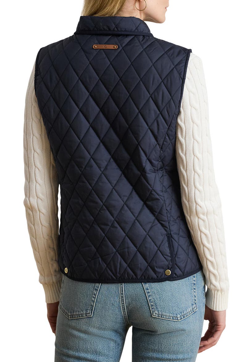Crested Quilted Vest, Alternate, color, DARK NAVY