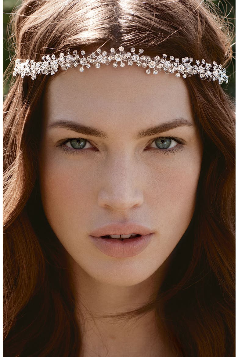 'Beautiful Crystal' Head Wrap, Alternate, color, WHITE