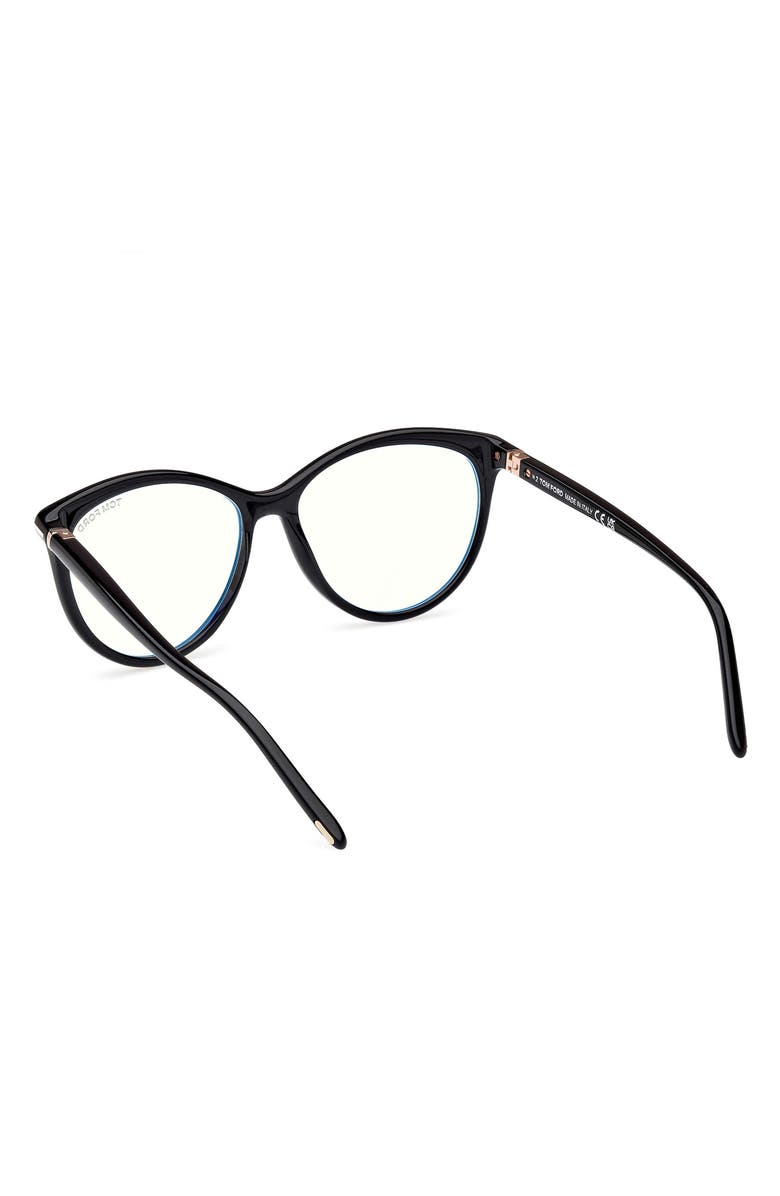 TOM FORD 55mm Round Blue Light Blocking Glasses, Alternate, color,