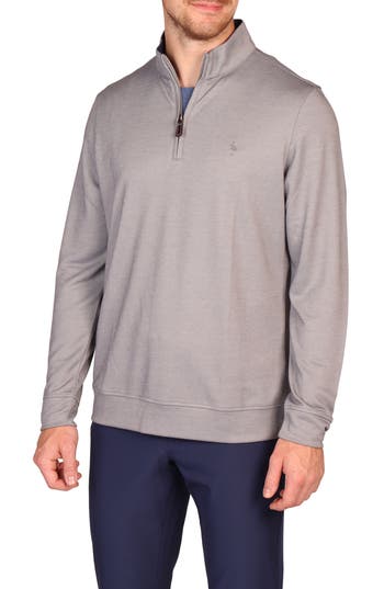 Tailorbyrd Modal Blend Quarter Zip Polo In Gray