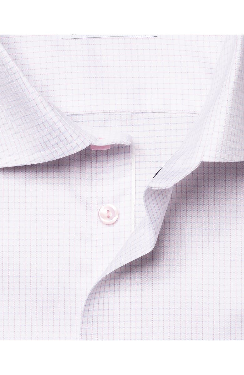 Eton Classic Fit Grid Check Cotton Dress Shirt, Alternate, color, Medium Pink