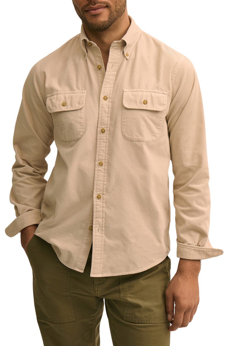 Friday Cotton Corduroy Button-Down Work Shirt, Main, color, OATMEAL