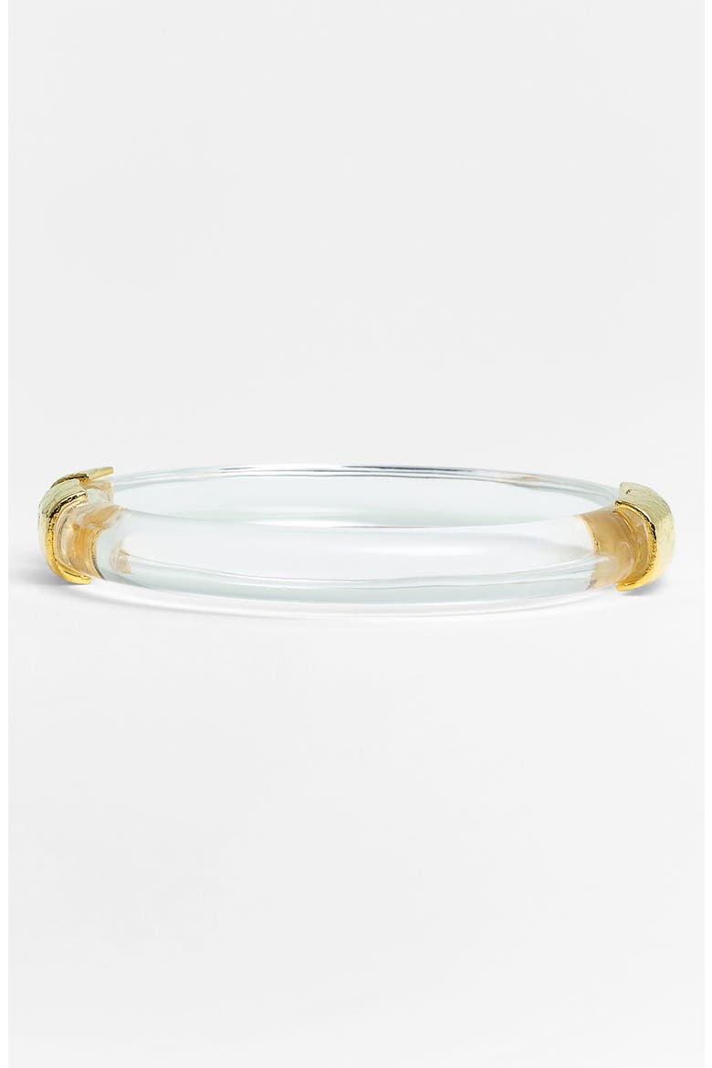 'Lucite®' Clear Hinged Bracelet, Main, color, CLEAR/ GOLD