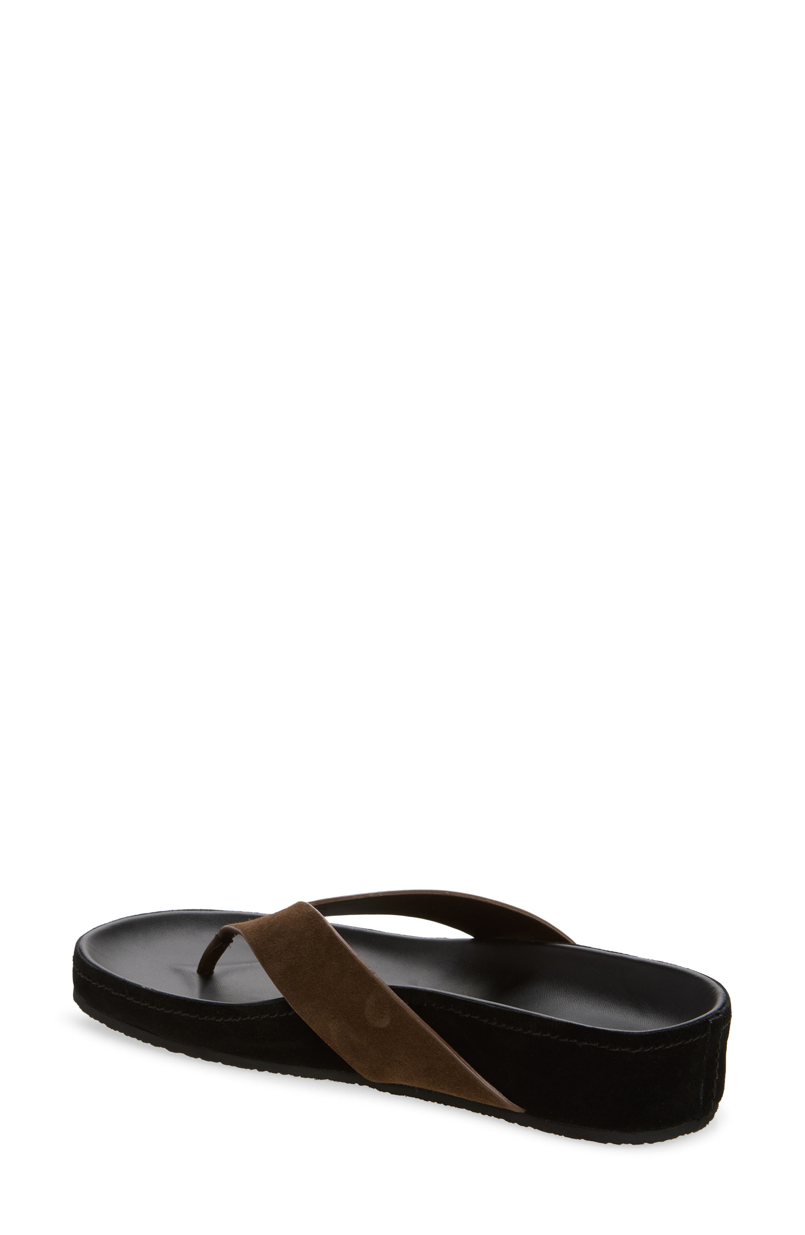 Relaxer Platform Thong Sandal, Alternate, color, BROWN SUEDE