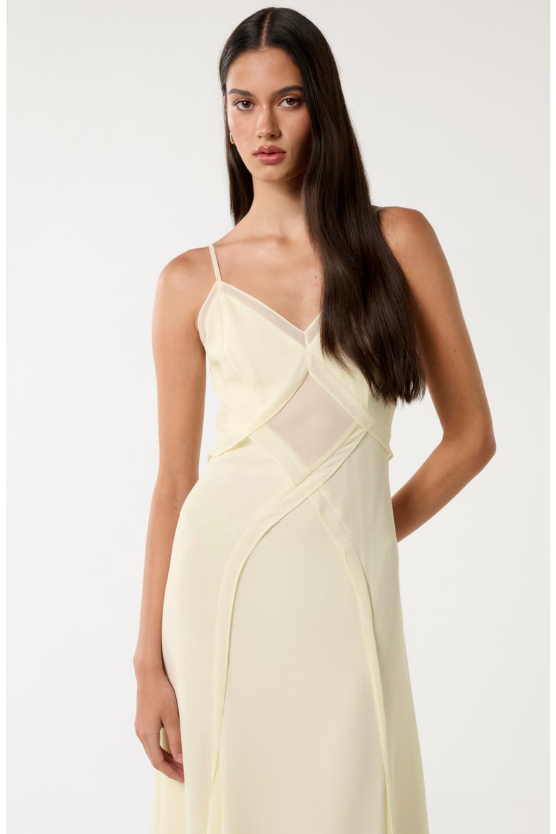 Floria Crisscross Midi Slipdress, Alternate, color, BUTTERCREAM