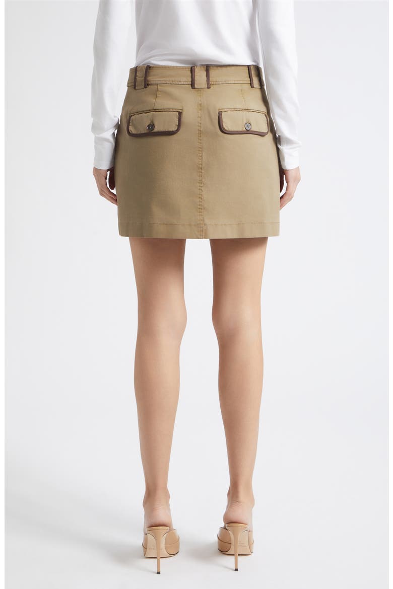 Kylie Button Front Miniskirt, Alternate, color, SAFARI