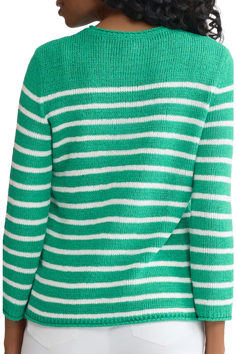 Stripe Crewneck Sweater, Alternate, color, KELLY / WHITE SAND