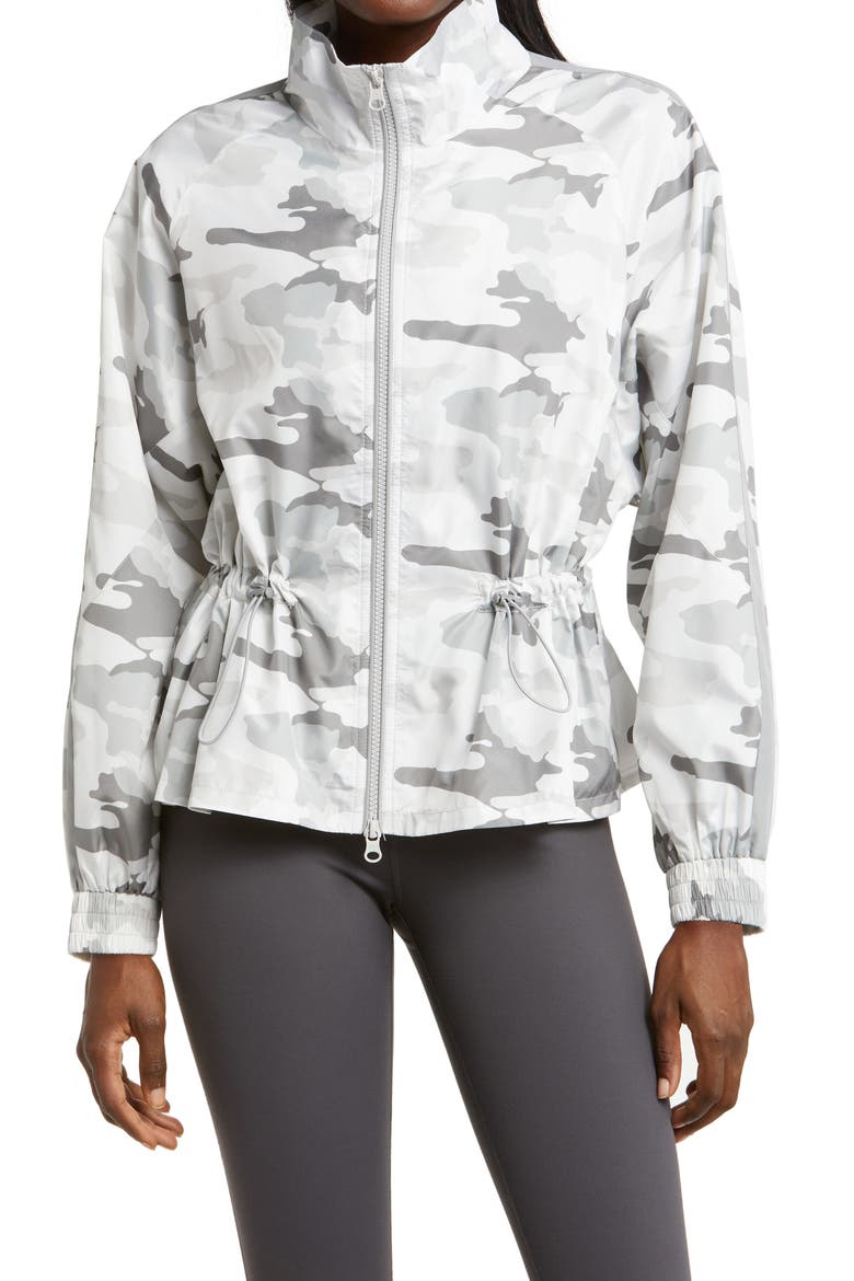 Tempest Water Repellent Peplum Jacket, Alternate, color, WHITE CAMO