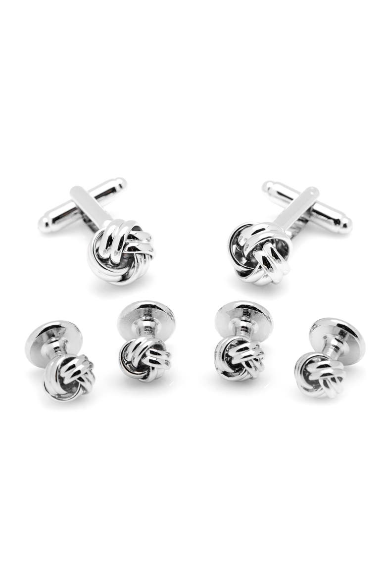 Ox and Bull Trading Co. Silver Knot Stud Set, Main, color, SILVER