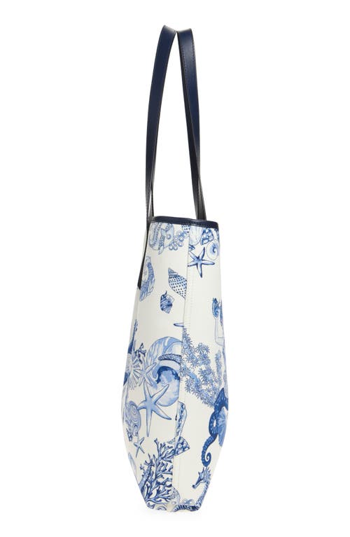 Versace Coral Theater Print Canvas Tote