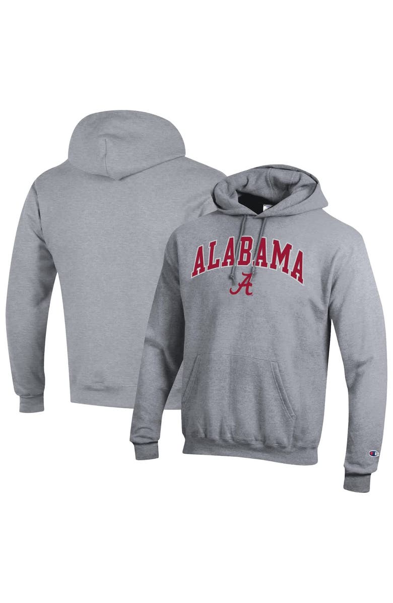 Champion Men's Champion  Heather Gray Alabama Crimson Tide Arch Over Logo Pullover Hoodie, Alternate, color, Heather Gray