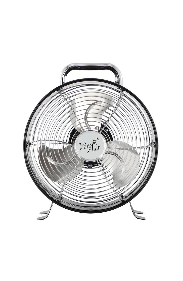 Vie Air 12 Inch High Velocity Dual Speed Retro Metal Drum Fan, Alternate, color, Black