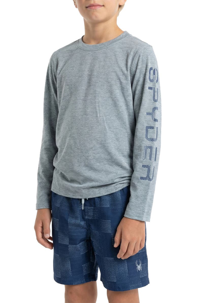Spyder Kids' Dot Matrix Long Sleeve Rashguard, Alternate, color, Abyss