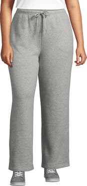 Lands' End Plus Size Serious Sweats High Rise Relaxed Straight Leg Pants - Set Bottom