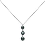 Mikimoto Black South Sea Pearl & Diamond Pendant Necklace