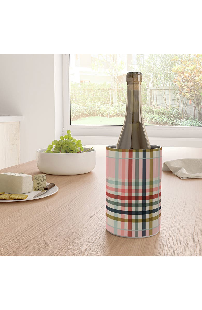 Deny Designs Modern Grid Print Stainless Steel Wine Chiller, Alternate, color, Multi