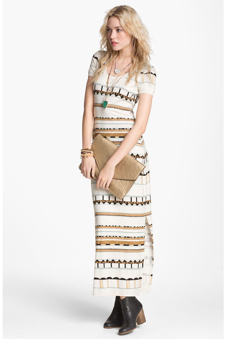 Slim T-Shirt Maxi Dress, Alternate, color, PAPER WHITE COMBO