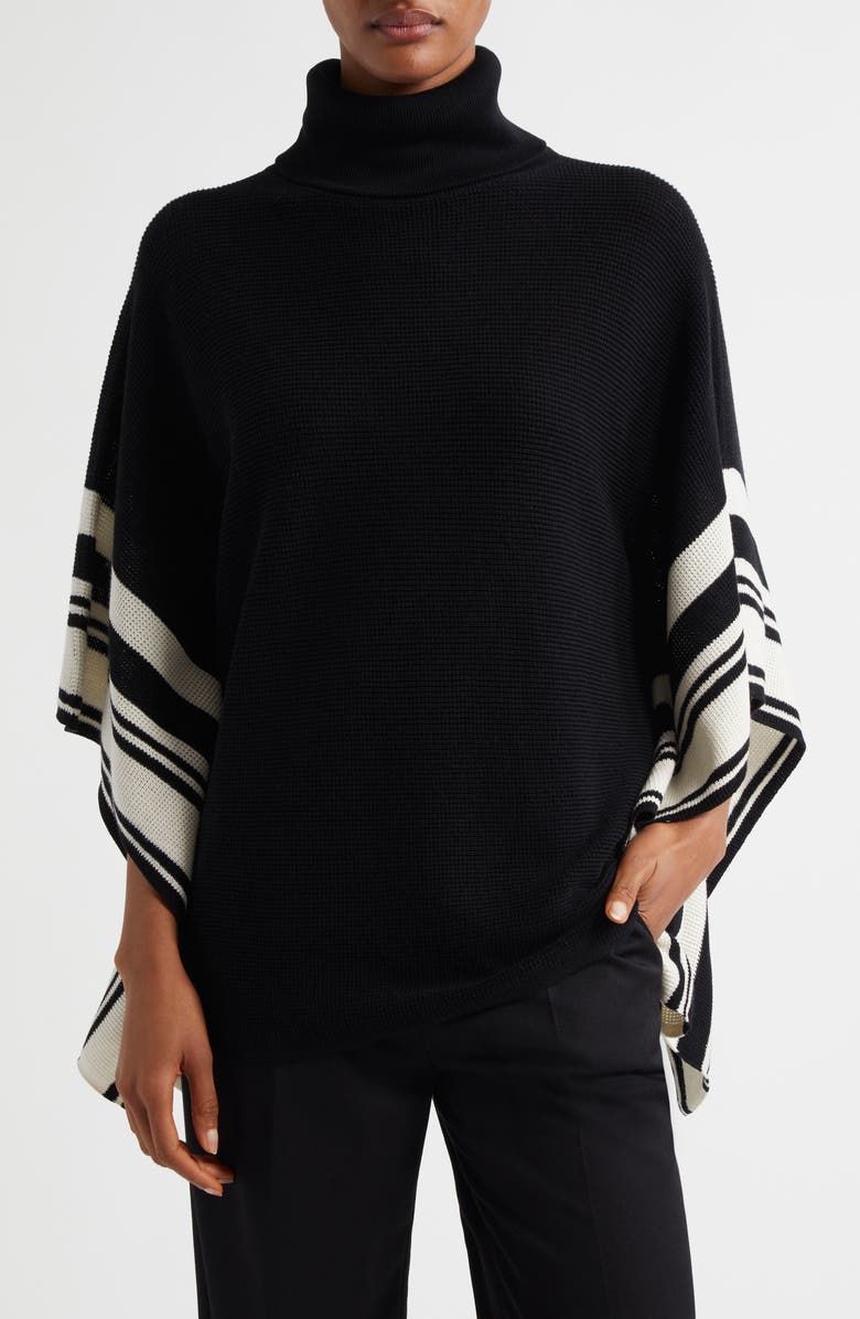 MARGARET O'LEARY Jane Border Print Cotton Poncho, Main, color, 