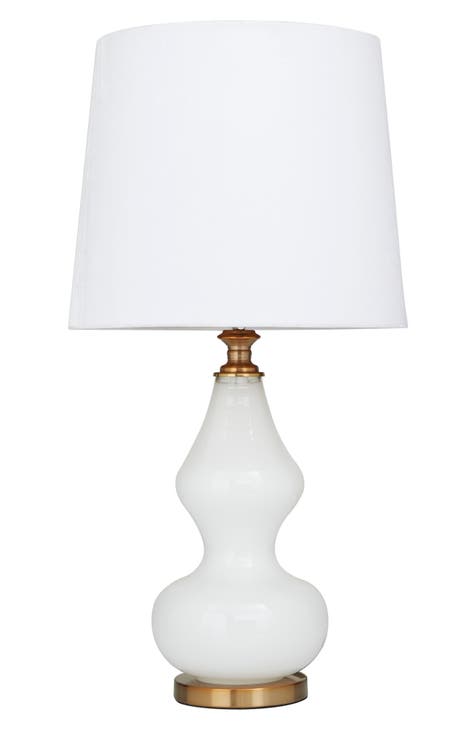 White Glass Table Lamp