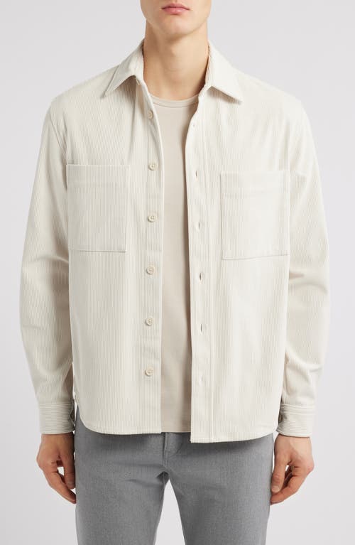 BOSS Owen Corduroy Overshirt in Open White 