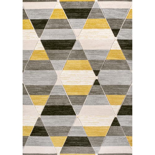 Jonathan Y Kehoe Retro Diamonds Geometric Area Rug In Yellow/gray/cream