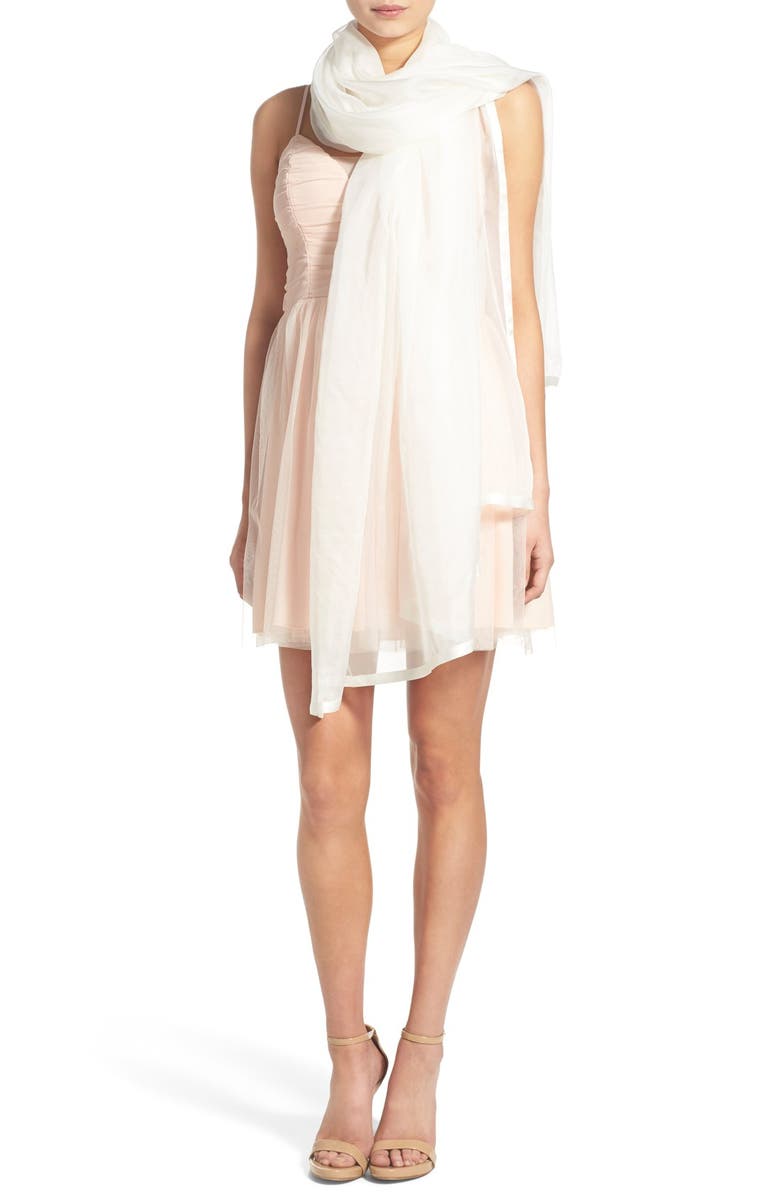 Glint Satin Border Silk Wrap, Alternate, color, 