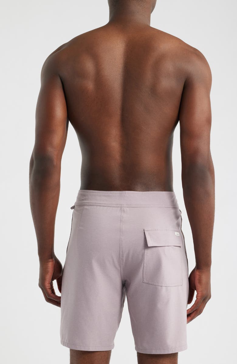 TENŌRE Tuxedo Stripe Board Shorts, Alternate, color, Zinc