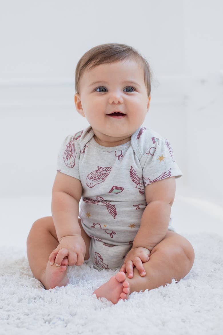 5-Pack Bodysuits, Alternate, color, Pink Grey Oatmeal
