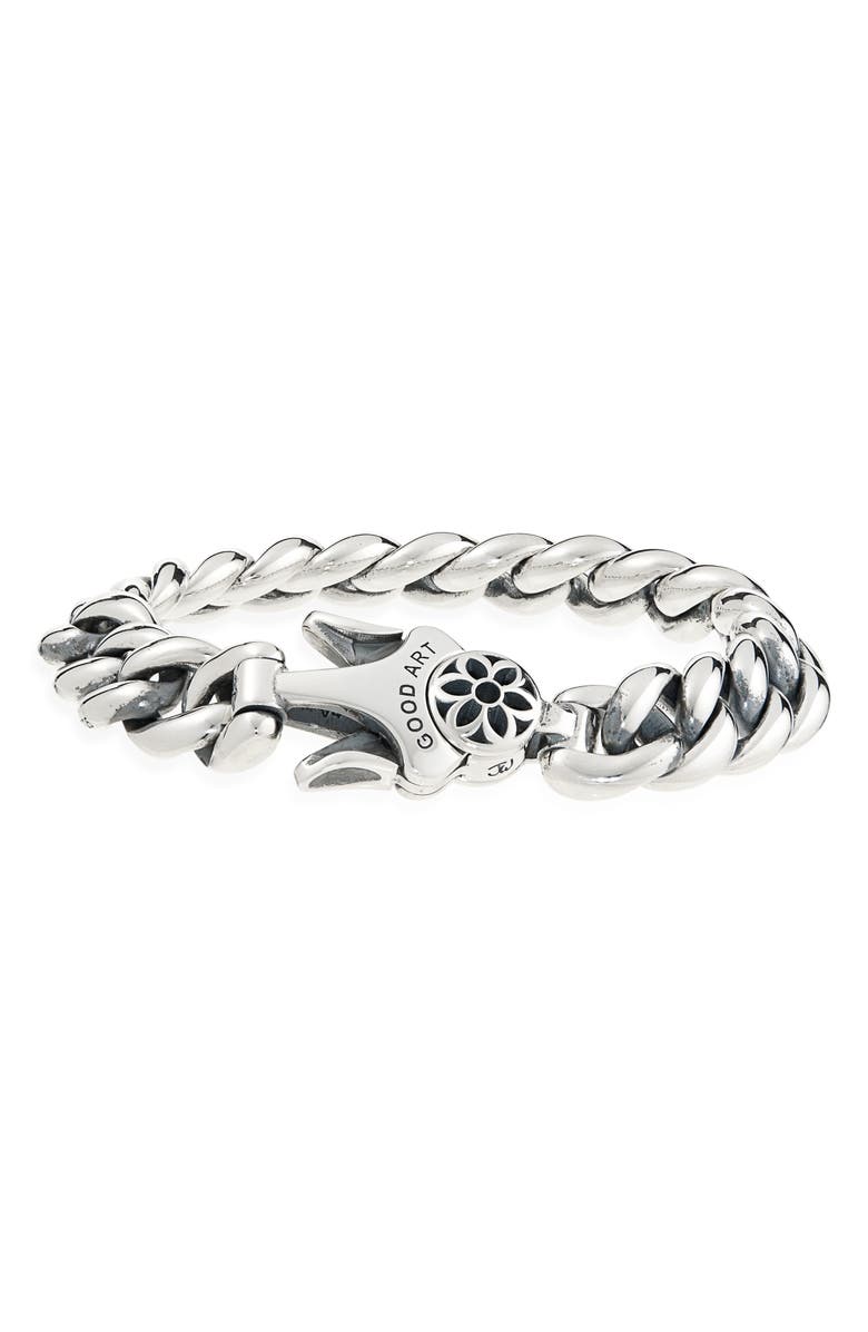 Good Art Hlywd Men's Model 10 3A Bracelet, Main, color, Sterling Silver
