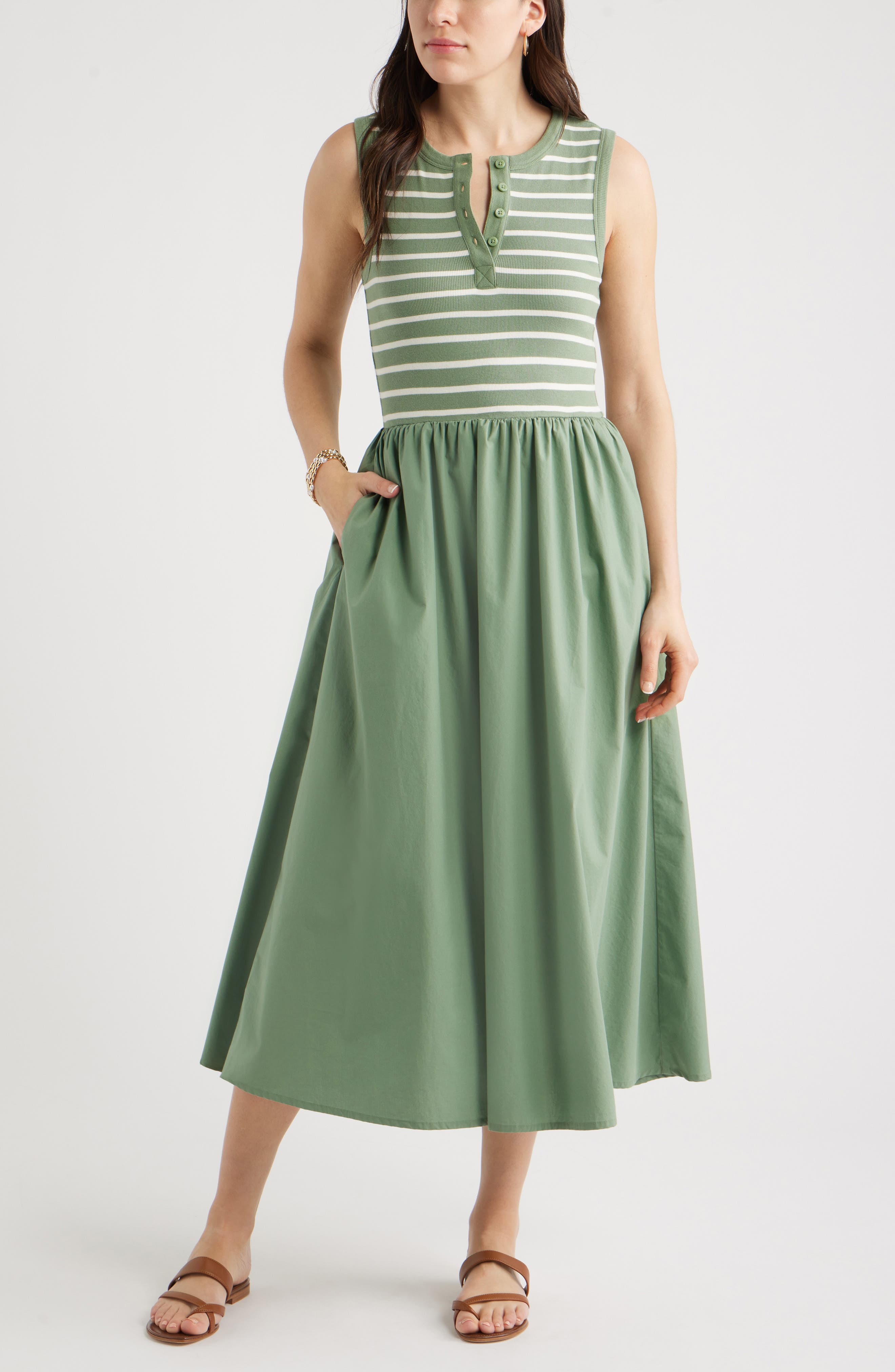 GREEN HEDGE IVORY GABE STRIPE