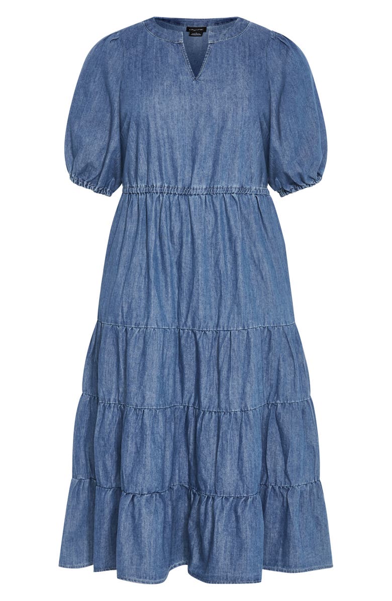 City Chic August Tiered Midi Dress, Alternate, color, 