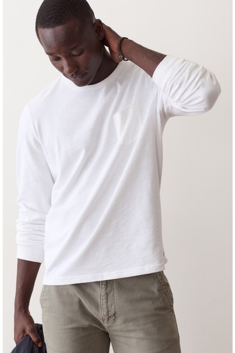 Luxe Slub Long Sleeve Pocket T-Shirt, Alternate, color, WHITE