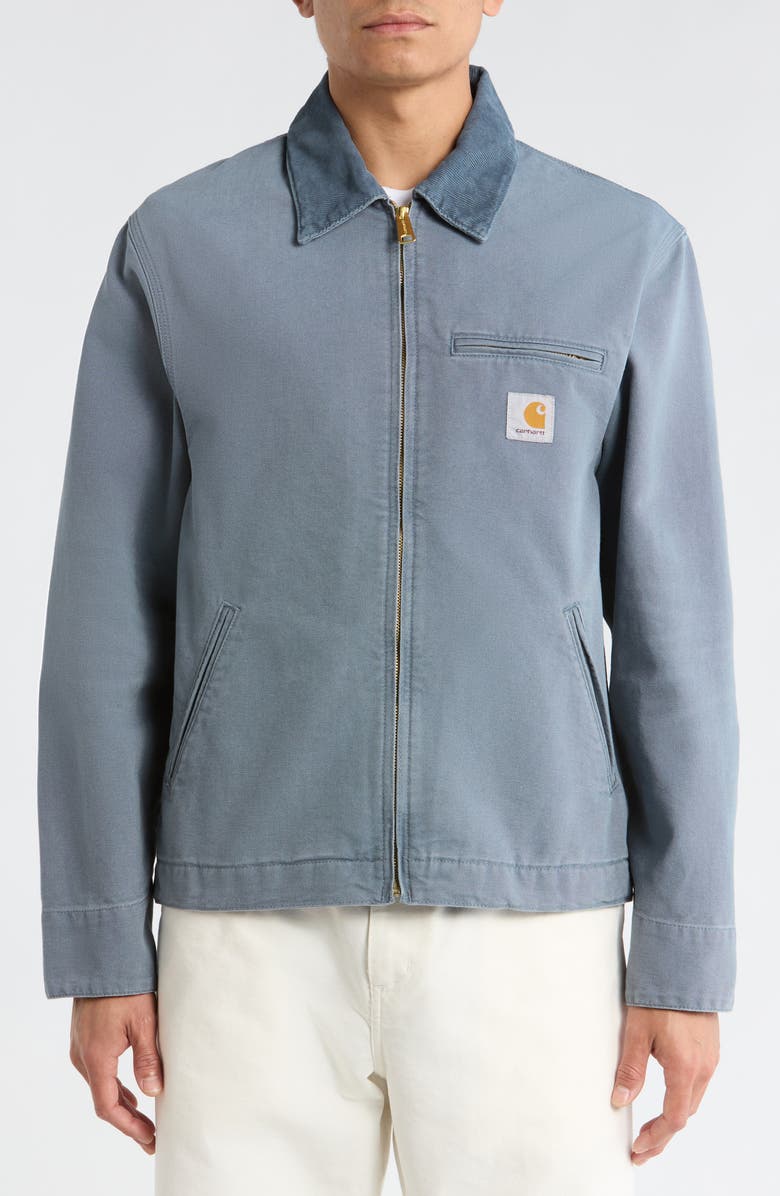 Carhartt Work In Progress Detroit Organic Cotton Canvas Jacket, Alternate, color, Cozy Blue / Cozy