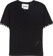 Jil Sander Pointelle Knit Cotton Sweater