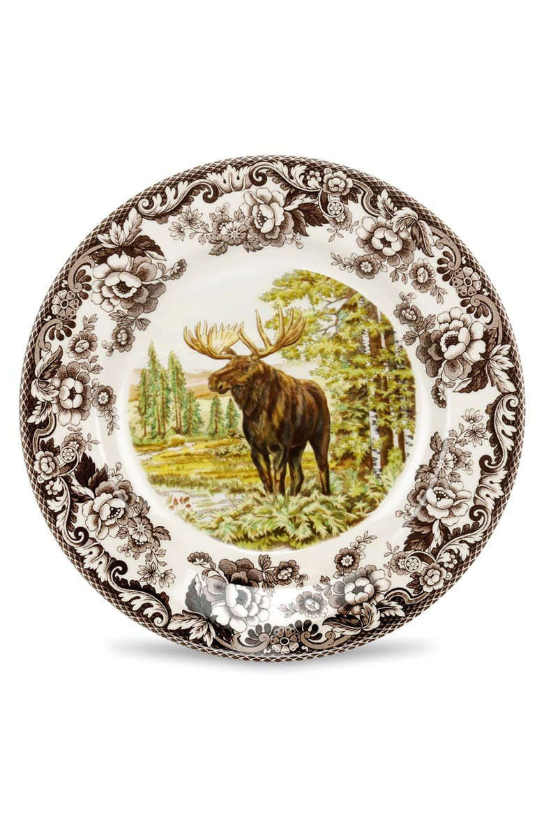 Woodland American Wildlife 10.5" Dinner Plate, Main, color, Moose