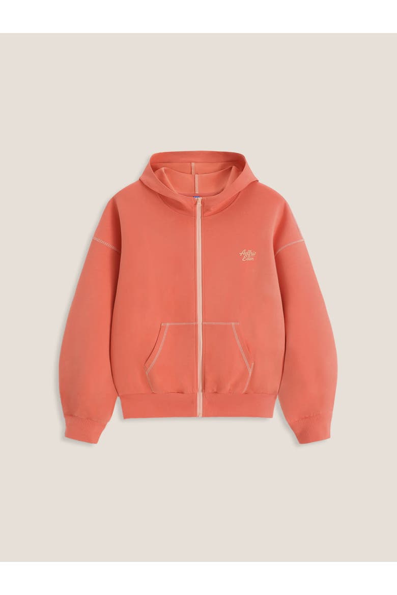 Cloud Boxy Hoodie Sets, Alternate, color, Coral Orange