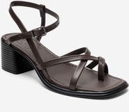 Forever & Always Shoes Lavish Leather Block Heel Sandal