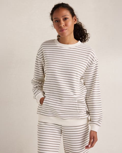 Resti Organic Cotton Waffle Striped Pocket Crewneck