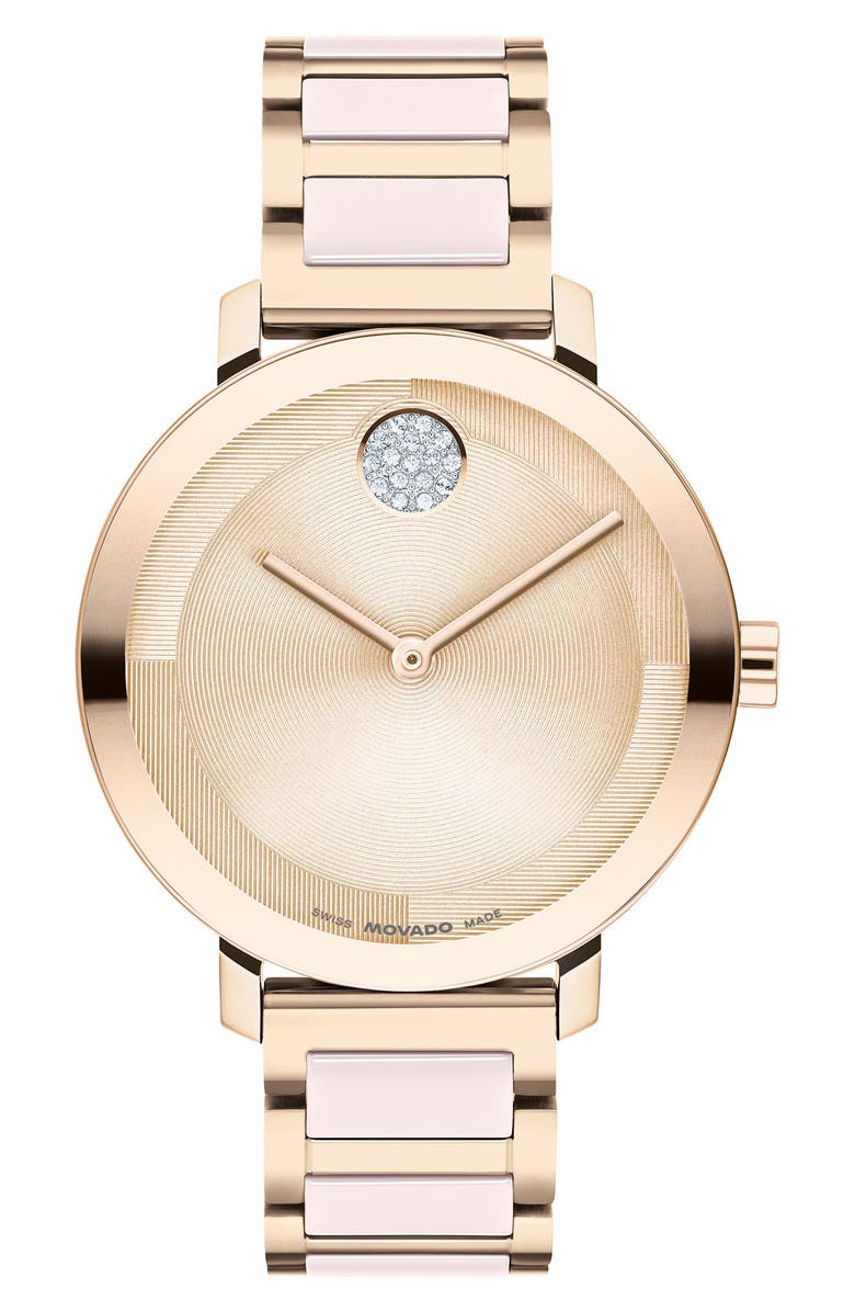 Movado Bold Evolution 2.0 Bracelet Watch, 34mm, Main, color, Rose Dial