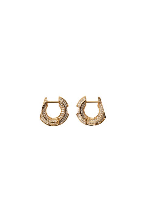 Hollow Pavé Hoop Earrings