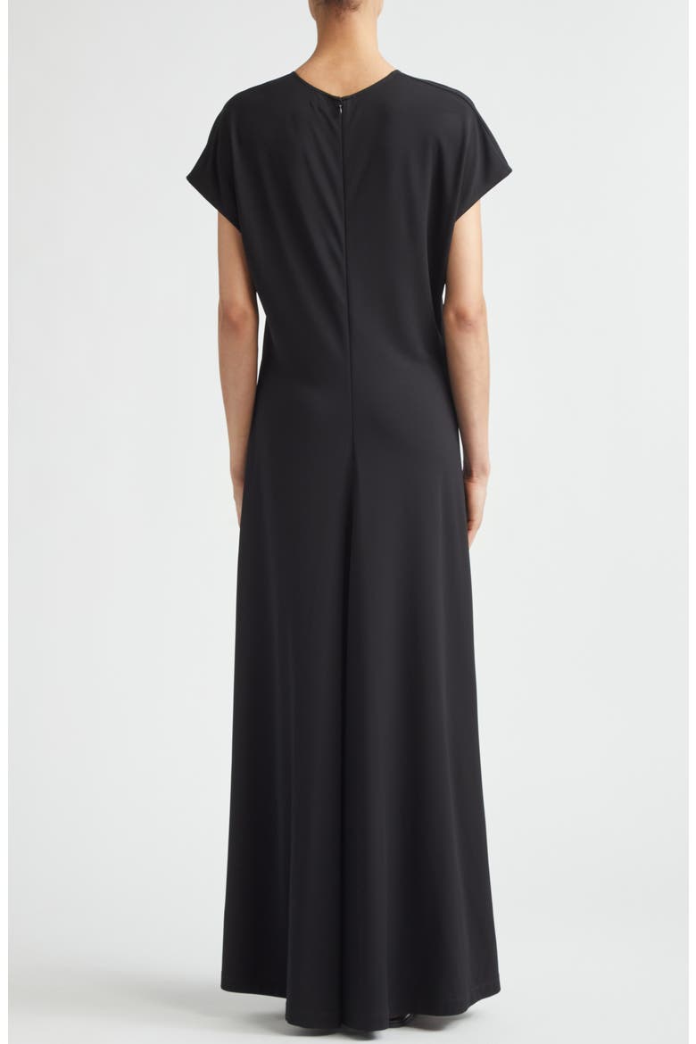 V-Neck Jersey Maxi Dress, Alternate, color, BLACK