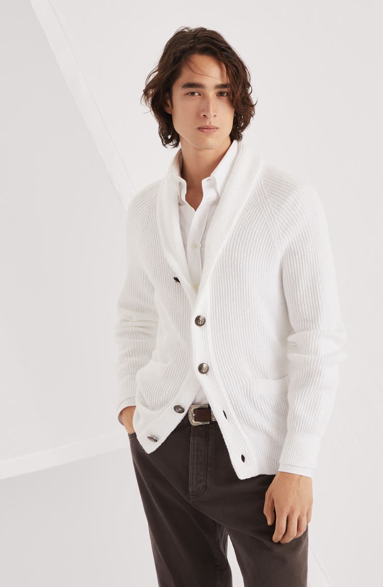 Brunello Cucinelli English rib knit cardigan, Alternate, color, 